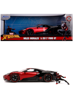 Marvel Spider Man 2017 Ford GT Avengers Candy Red Diecast Toy Car, 5, 1:32  NIB