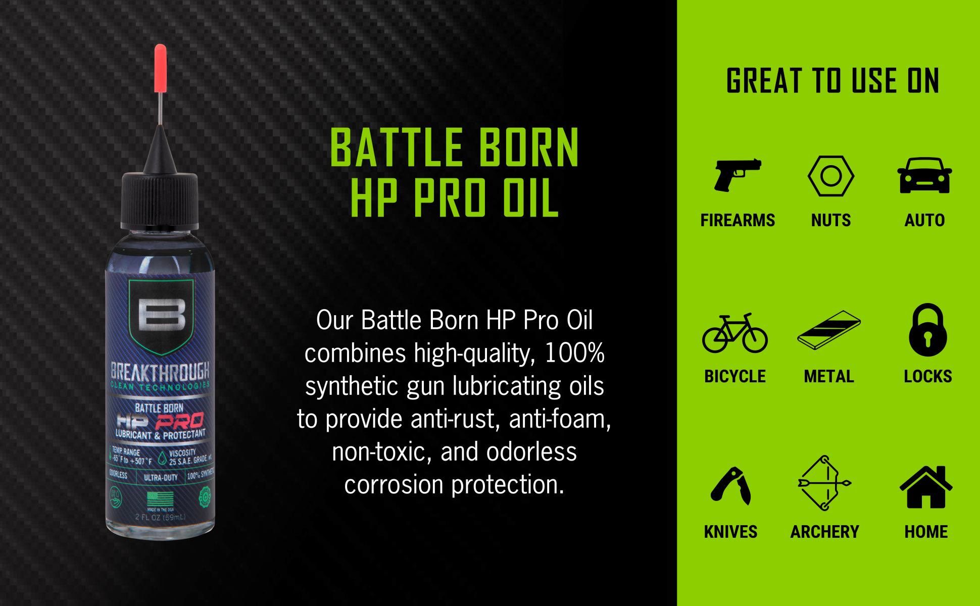 Breakthrough® Clean Technologies Battle Born HP Pro Lubricant & Protectant,  2oz Bottle w/ Needle Tip Applicator, Clear