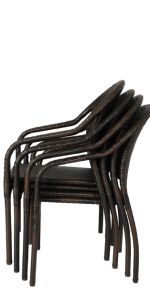 Balkene Home Rhodos All-Weather Café Stacking Chair, Mocha, 4-Pack