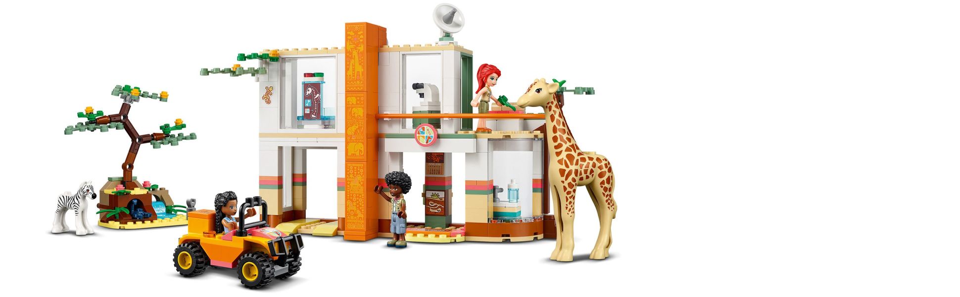 for LEGO plus Years 3 Age Girls Mini Toy 7 Rescue Safari Plus 41717 with Dolls, Idea Animal Friends & Mia\'s Birthday Gift Kids, Wildlife Giraffe Old and Boys Zebra Figures