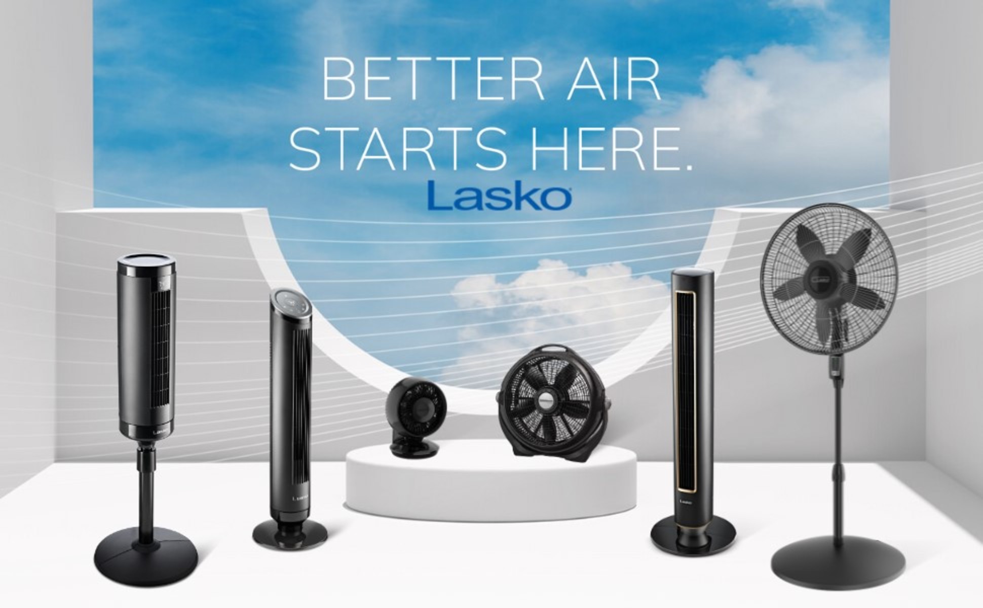 Lasko 20 in. Weather-Shield Select 3-Speed Box Fan with Thermostat