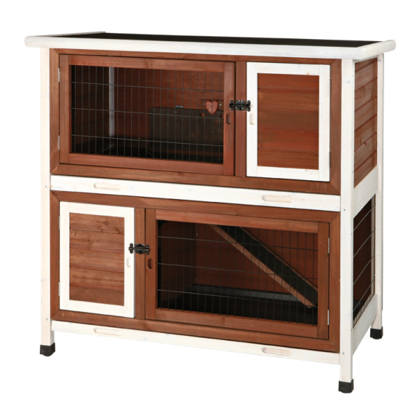 TRIXIE Natura Two Story Animal Hutch in Brown & White, 45.5