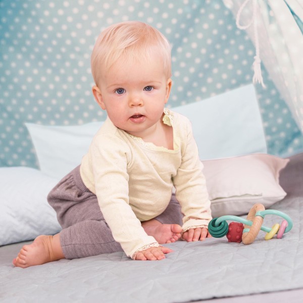 Hape: Bead Maze - Baby Wooden Teething Toy, Bead Loop, Soft Rubber