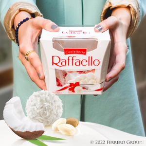 Raffaello, Premium White Almond, Cream and Coconut, Valentine's Chocolate,  5.3 oz, 15 Ct