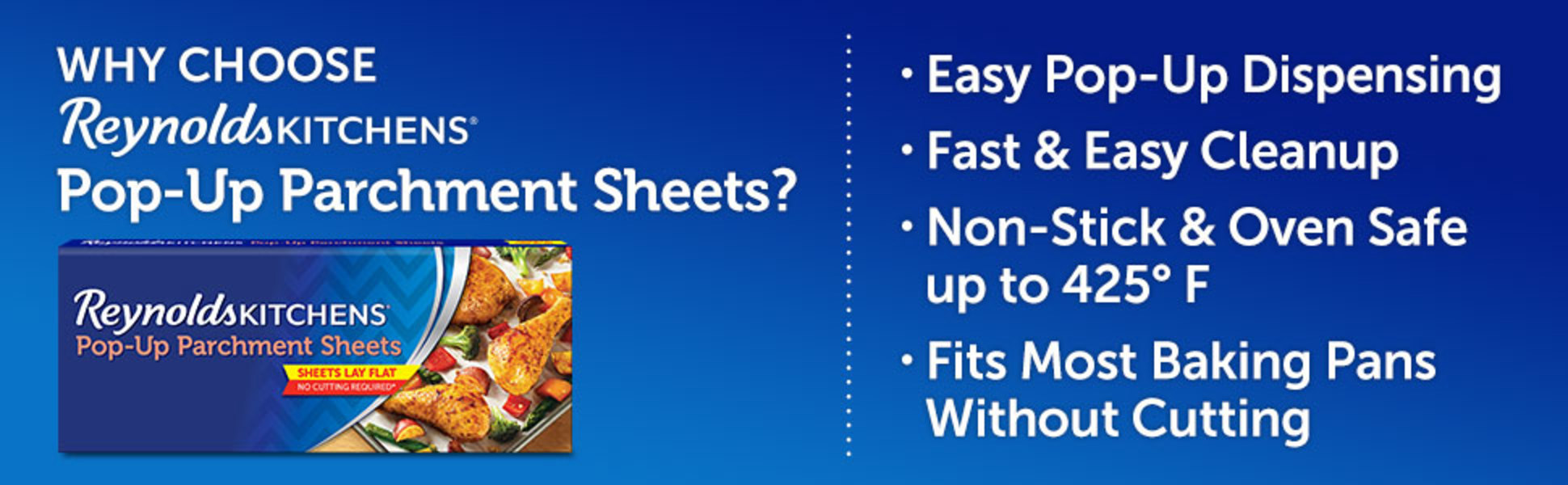 Reynolds Kitchens Pop-Up Parchment Paper Sheets, 10.7x13.6 Inch, 35 Count 