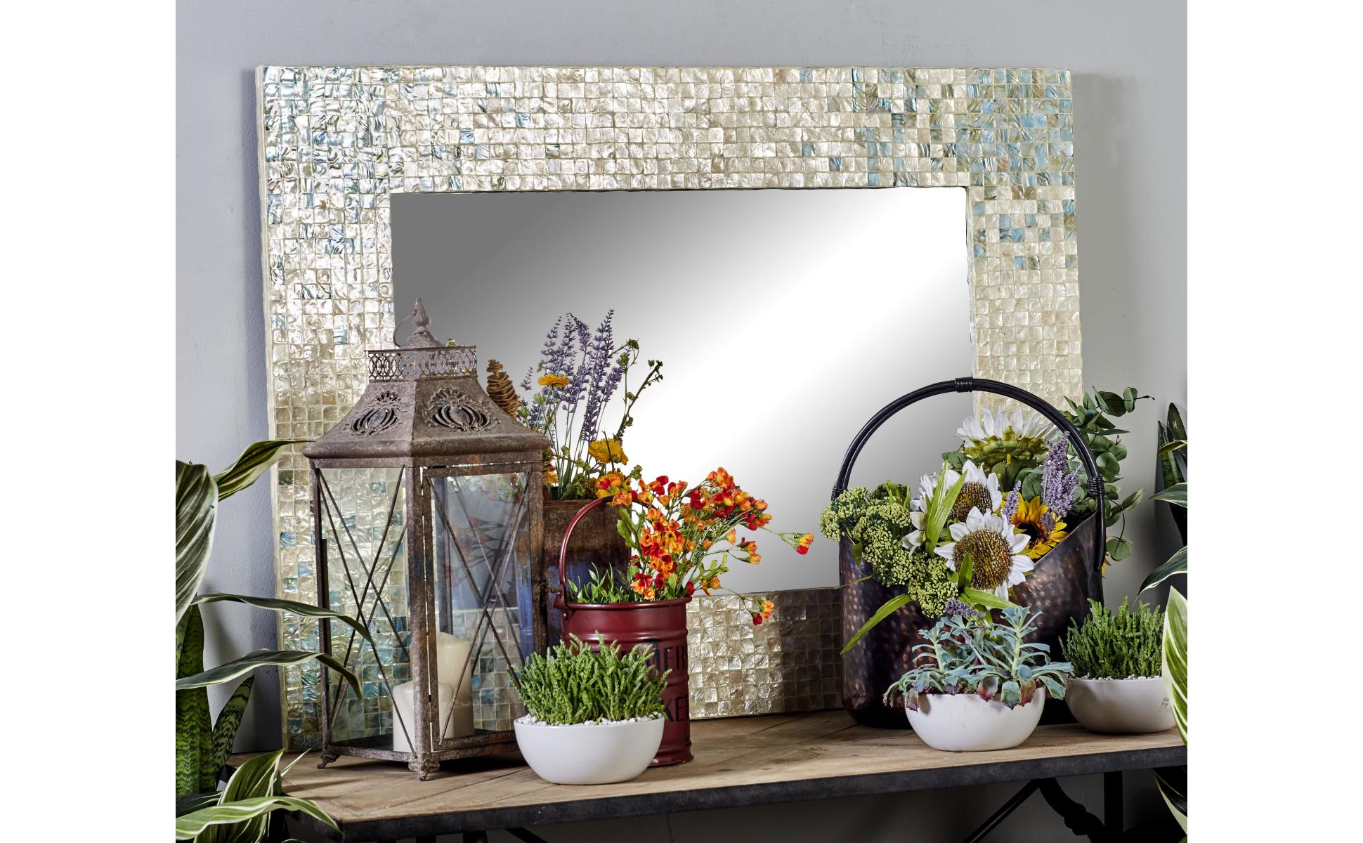 Litton Lane 36 in. x 48 in. Handmade Mosaic Rectangle Framed