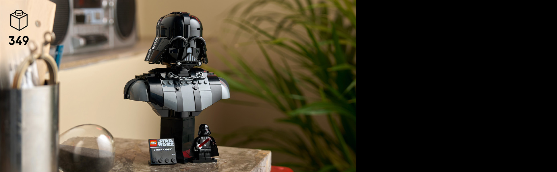 Recreate every detail of Darth Vader’s iconic helmet and upper body and turn the bust on the stand to view from all angles.