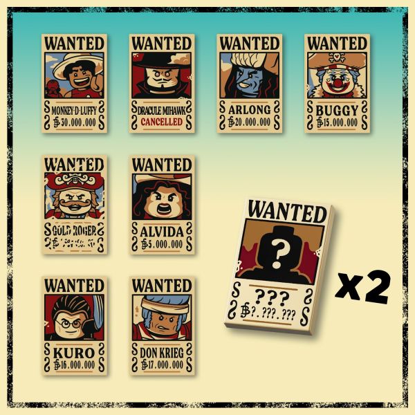 Display 2 of 8 collectible ‘Wanted’ posters.