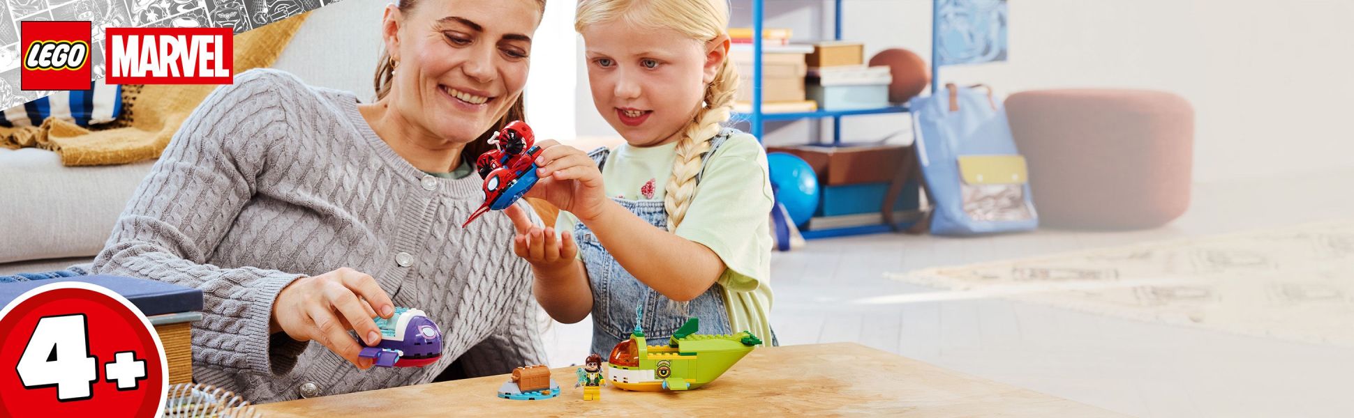 Take kids ages 4 and up on Super Hero submarine adventures with Spidey, Ghost-Spider and Doc Ock minifigures and 3 submarines.