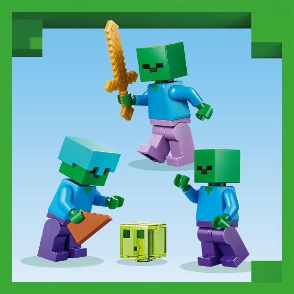 With enchanted leggings, a gold sword and a diamond helmet.