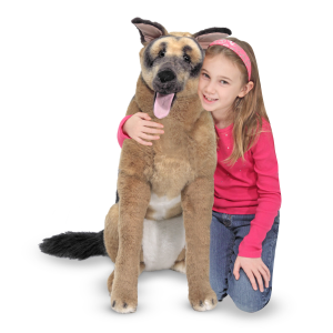 Realistic Medium Size German Shepherd Plush Stuffed Dog Size 42cm/16.5