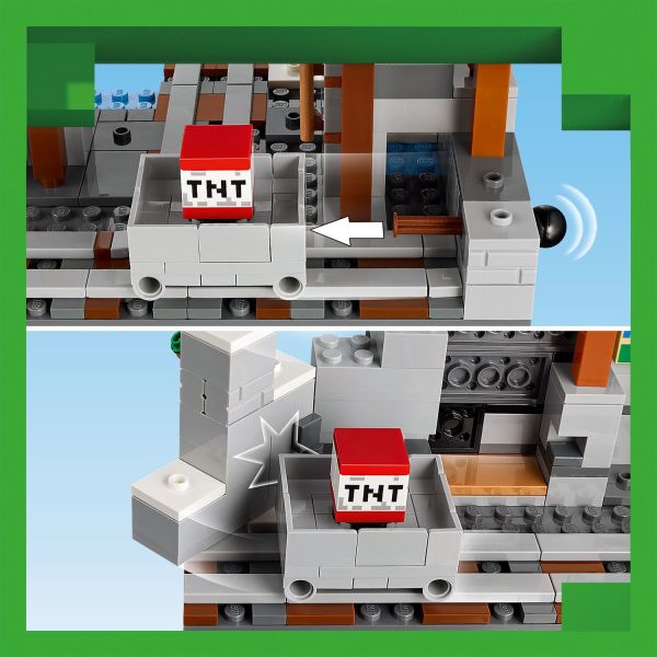 Launch the TNT-filled minecart to blast through the rock.