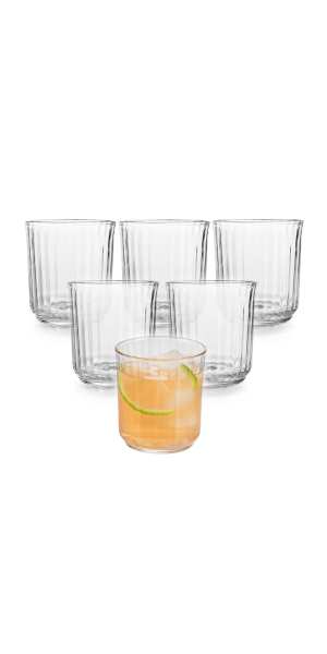 Libbey Paneled DOF Rocks Glasses, 11.2oz, Set of 6