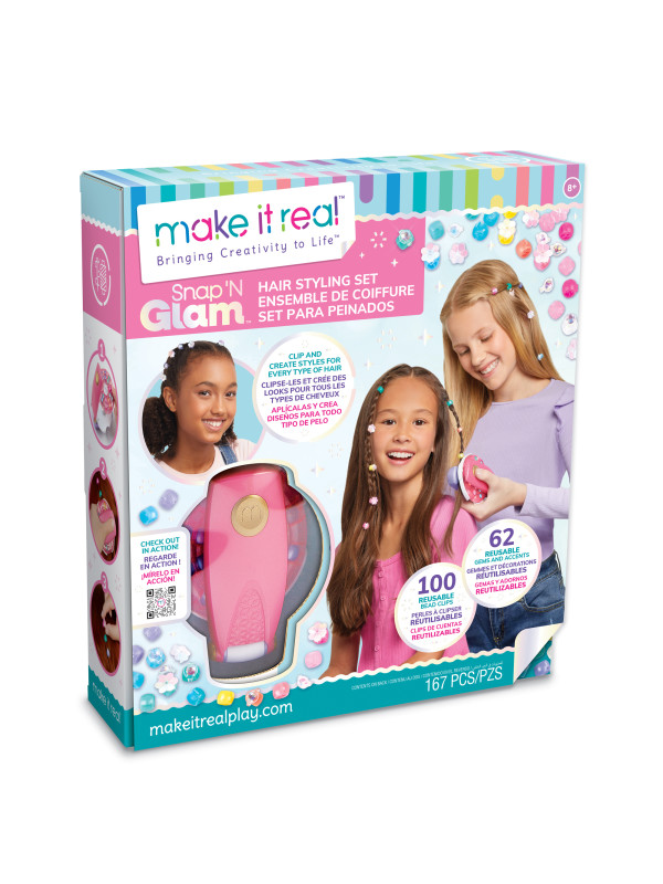 Machine à Strass Pour Cheveux – Kit Paillettes Avec 180 Rhinestones, Autocollants Cheveux & Tampon Diamant – Idée Cadeau Fille Brillant