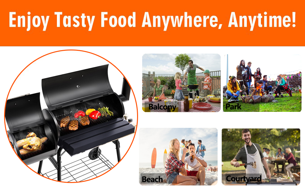 Vebreda Outdoor BBQ Grill Charcoal Barbecue Pit Backyard Meat