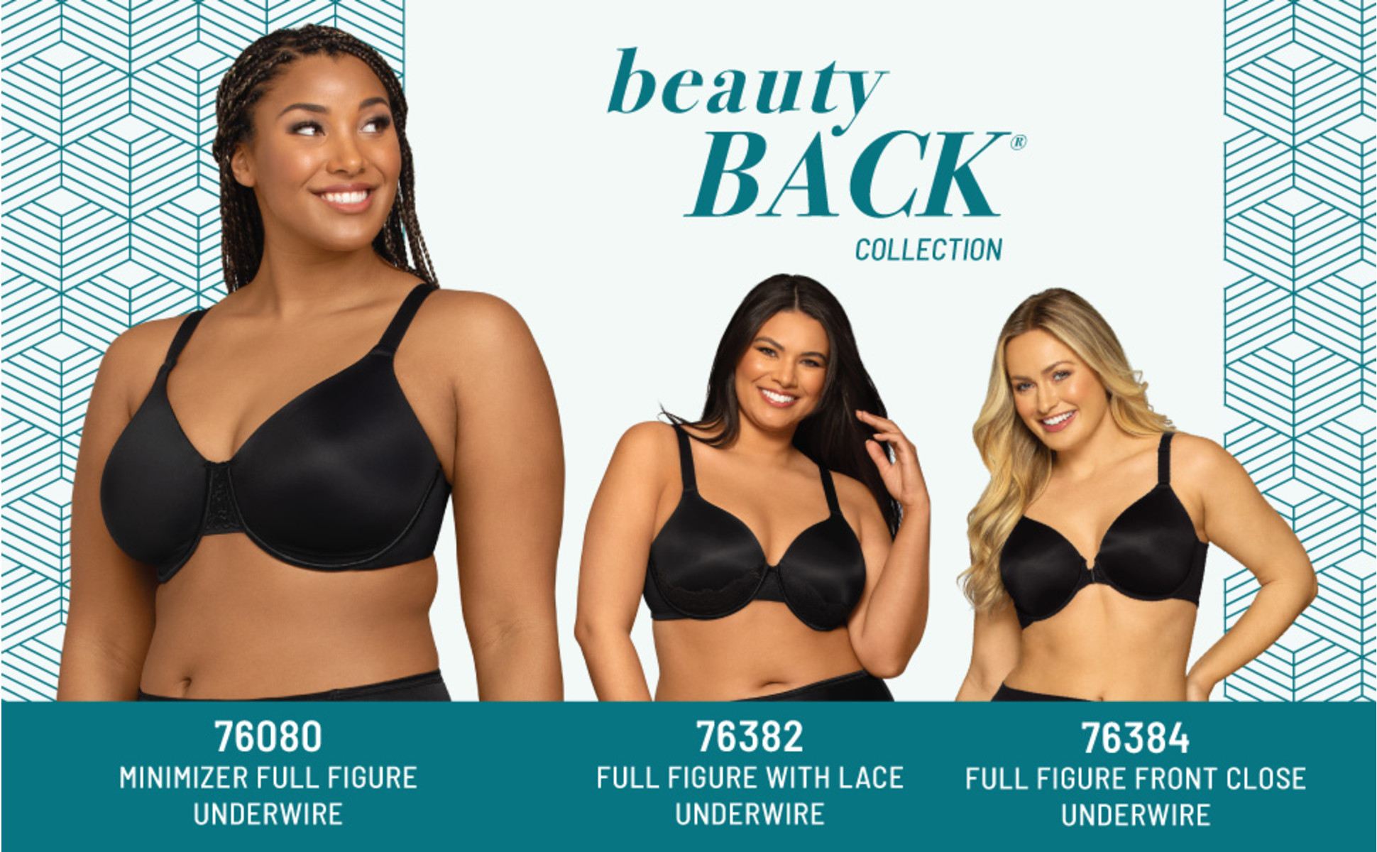 Vanity Fair Womens Beauty Back Full Figure Front Close Underwire 76384 -  MIDNIGHT BLACK - 40D