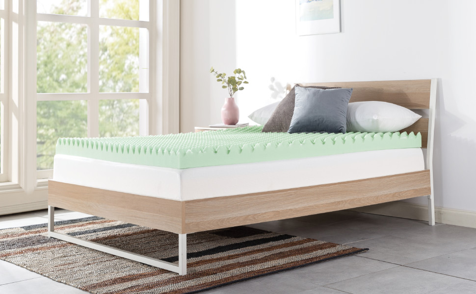 Mello Beauty Bed Memory Foam Topper - Size: 73” x 29” x 2” (186 x 74 x 5  cm)