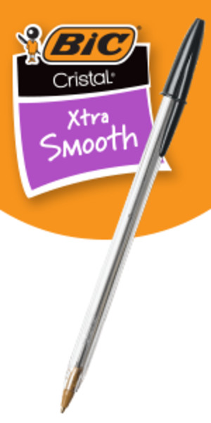 BIC Cristal Xtra Smooth 10pk Medium Point Ball Pen in Black for School