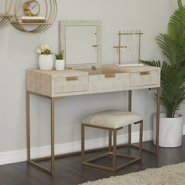 Light wood deals vanity desk