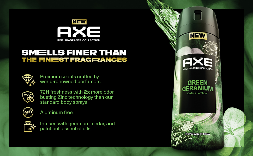 Fine Fragrance Collection Premium Deodorant Body Spray for Men Green oz Walmart.com