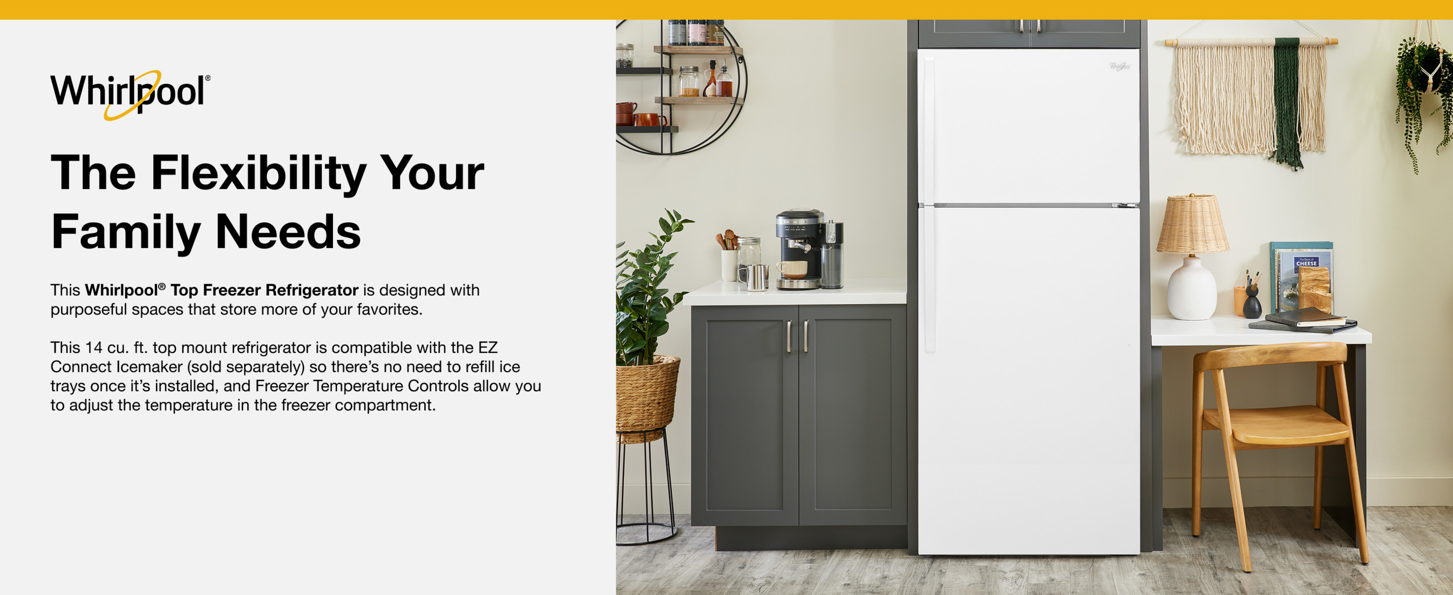 Whirlpool 14.3 cu. ft. Top Freezer Refrigerator in White