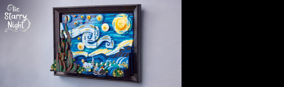 LEGO Vincent van Gogh The Starry Night UV Printed on Genuine LEGO Parts NEW