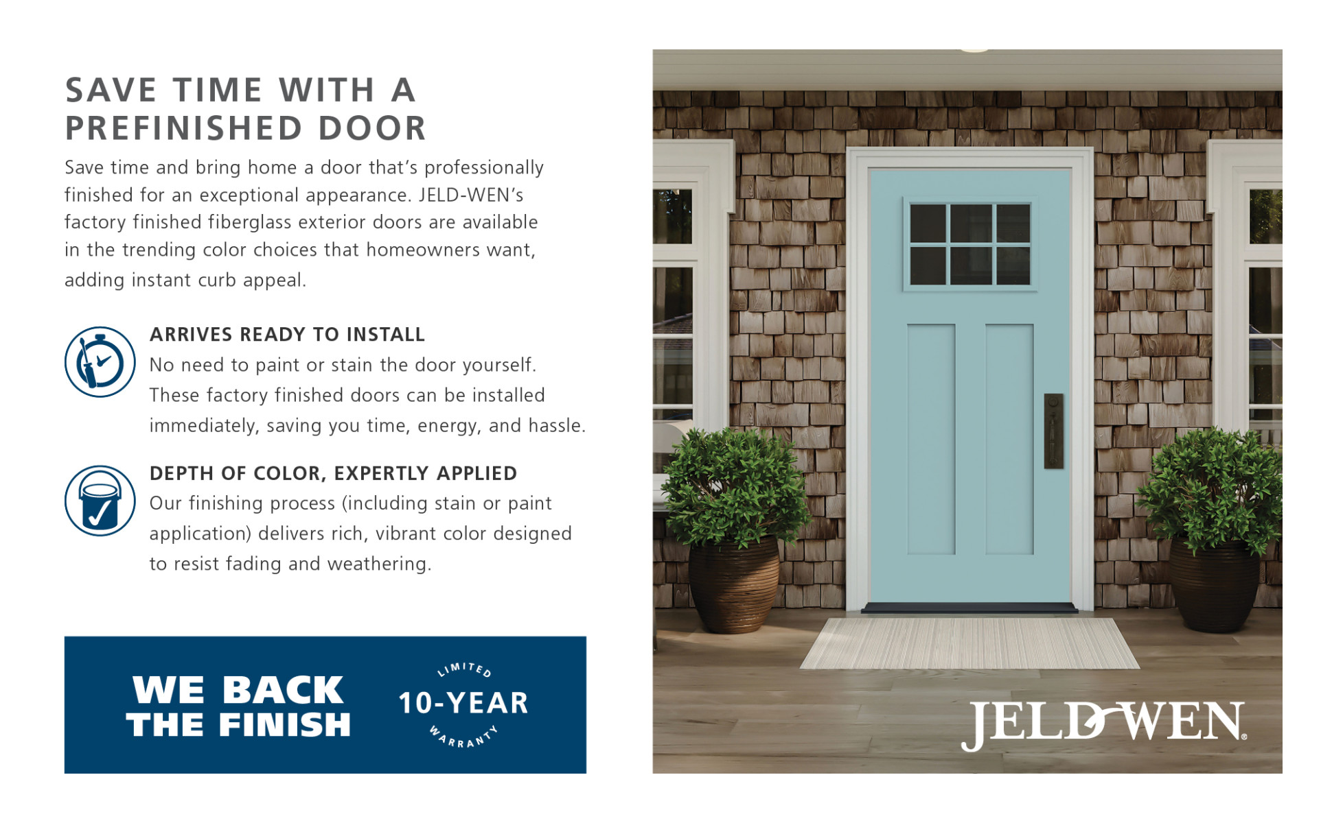 JELD-WEN Smooth Pro 36 in. x 80 in. 2 Panel Right Hand 6