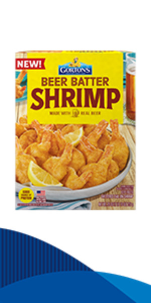 Gorton’s Beer Battered 100% Whole Shrimp, Battered Tail-On Shrimp, Frozen, 26 Ounce Package