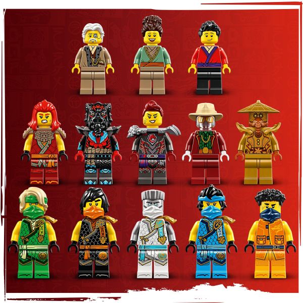Includes Lloyd, Nya, Zane, Arin, Lord Ras and Jordana.