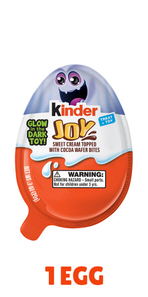 Kinder Joy Egg, 1 Count, Treat Plus Toy, Halloween Party Fun, Kids Party  Favors, Sweet Cream And Chocolatey Wafers, Individually Wrapped, .7 Oz 