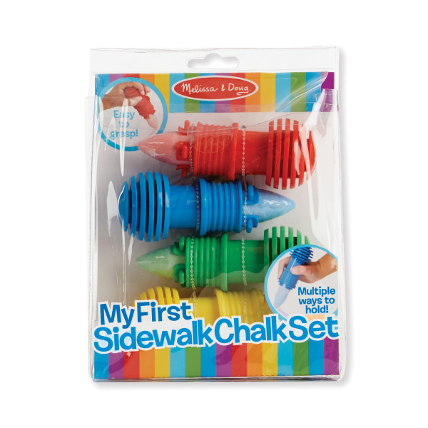 Melissa & Doug My First Sidewalk Chalk Set With Holders - 4 Chalk