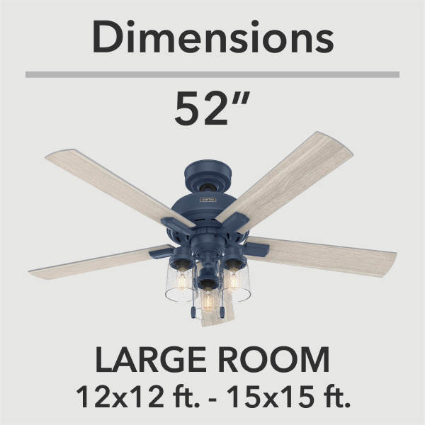 Hunter Hartland 52 in. LED Indoor Indigo Blue Ceiling Fan with