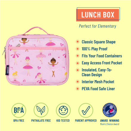 Wildkin Clip-in Lunch Box Bag  Kids Lunch Box -Trains Planes & Trucks