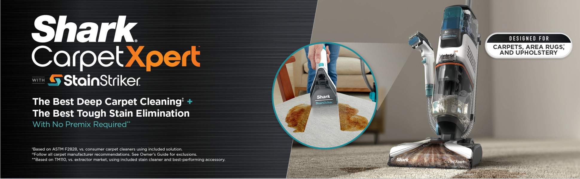Shark StainStriker Portable Carpet & Upholstery Cleaner Spot, Stain, & Odor  Eliminator White PX201 - Best Buy