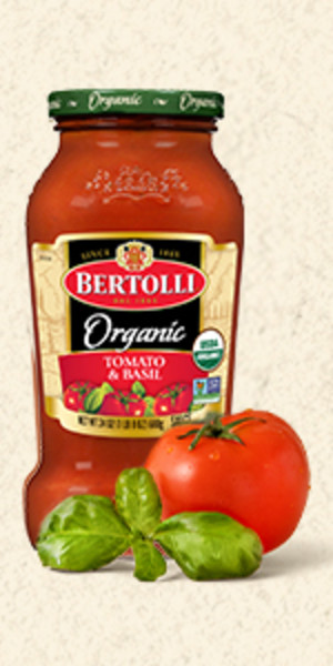 Bertolli Organic Traditional Tomato & Basil Pasta Sauce, 24 oz.
