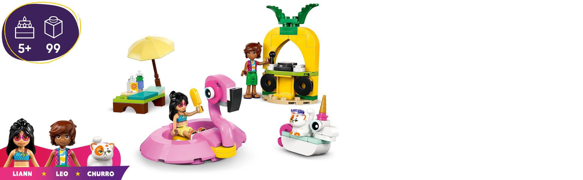 Helps kids develop new skills as they play with the floaties and create adventures for the friends and Churro the cat.