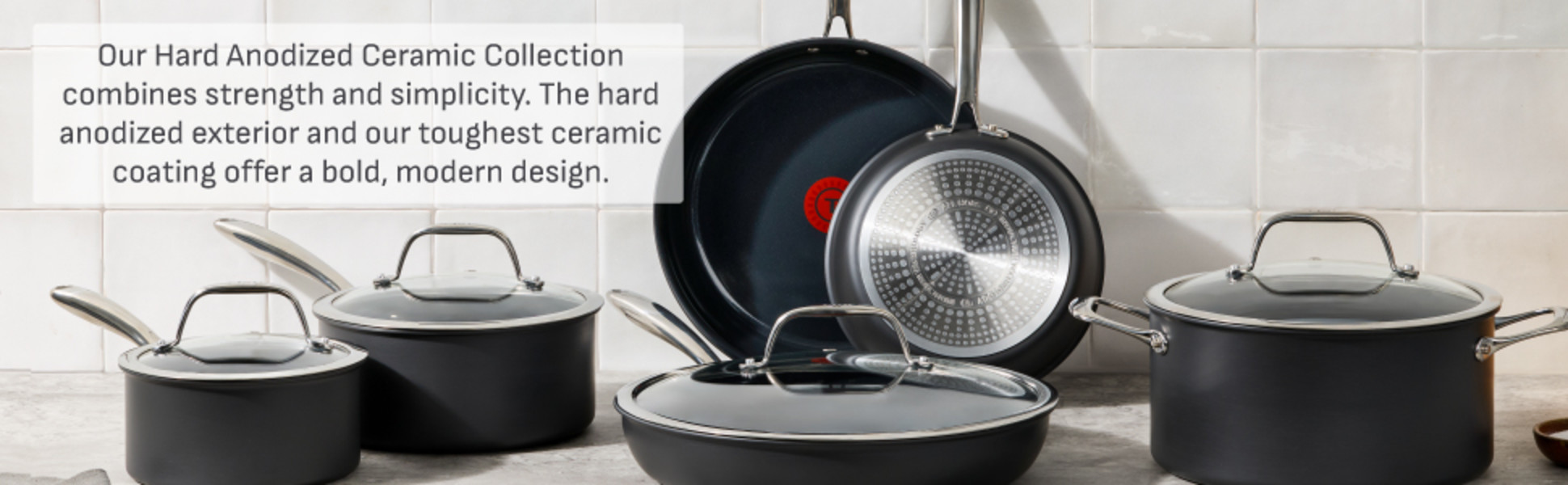 T-fal Hard Anodized with Ceramic Interior, 12.5 Inch Frypan