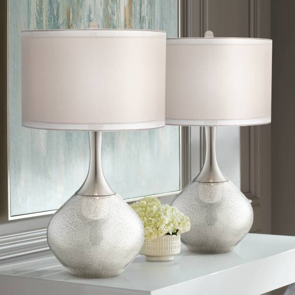 Glass deals lamp set