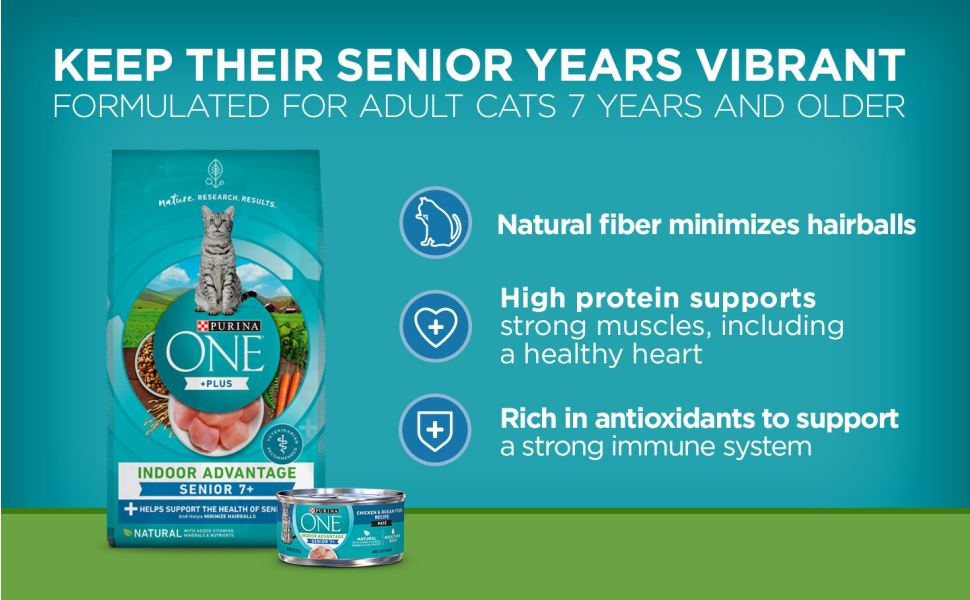 Keep their senior years vibrant. Formulated for adult cats seven and older