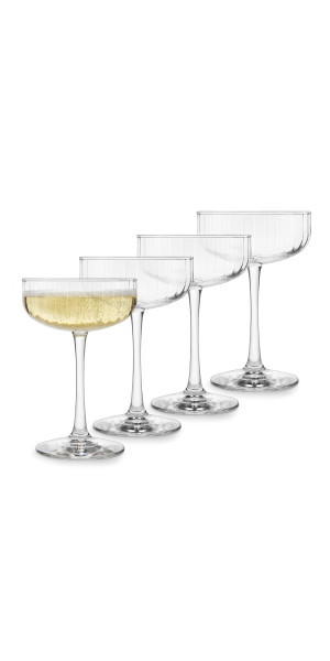 Libbey Paneled Coupe Cocktail Glasses, 8.5-ounce, Set of 4