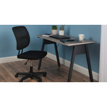 OFM Straton Series Mid Back Black Armless Vinyl Swivel Task Chair