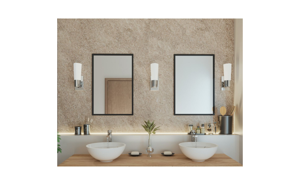 Progress Lighting Zura Collection 1Light Brushed Nickel Etched Opal Glass Modern Bath Vanity