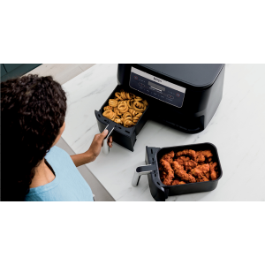 NINJA Foodi 6-in-1 8 Qt. Black 2-Basket Air Fryer with DualZone Technology  DZ201 - The Home Depot