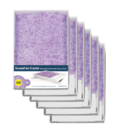 PetSafe ScoopFree Lavender Scented Crystal Cat Litter Trays, 6
