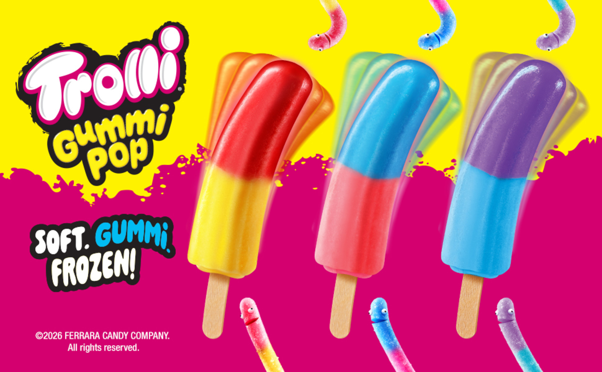 Trolli Frozen Gummi Pops Sour Gummy Candy Frozen Snacks, Very