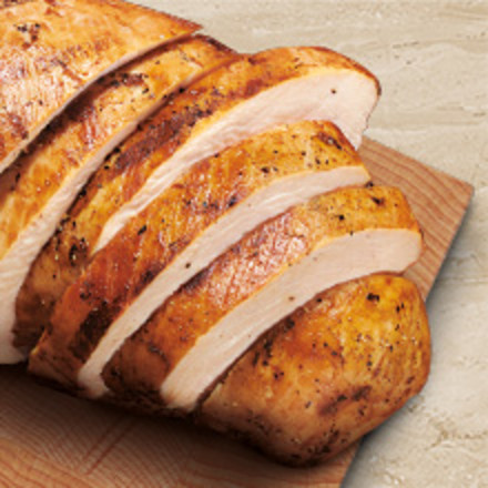 An image of sliced chicken on a cutting board.