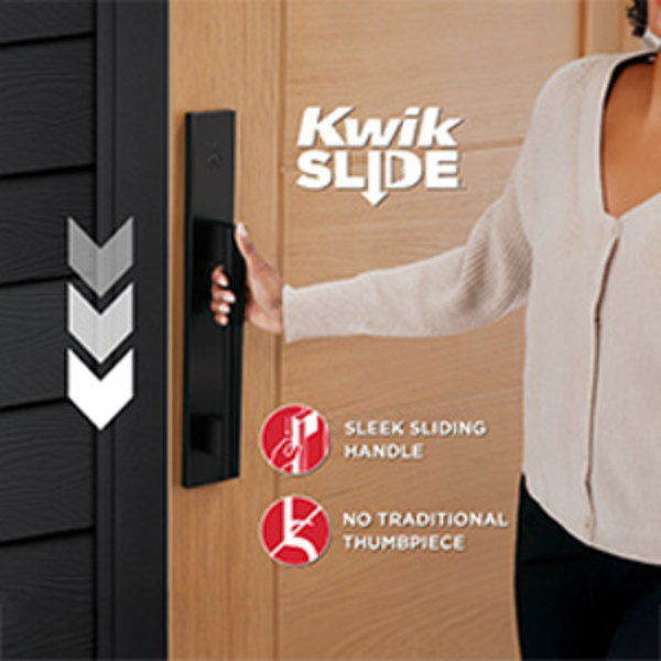 Kwikset Caerus Matte Black Non Functioning Dummy Door Handleset