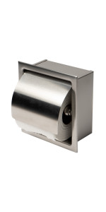 Alfi Brand ABTP77-BSS Brushed Stainless Steel Recessed Toilet Paper Holder with Cover