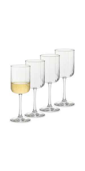 Libbey Paneled All Purpose Wine Glasses, 13.5oz, Set of 4
