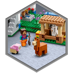 LEGO Minecraft The Llama Village, Farm House Toy Building Set